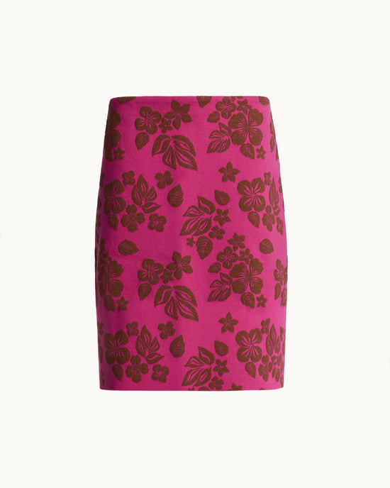 Ava Skirt in Fuchsia/Mahogany Floral