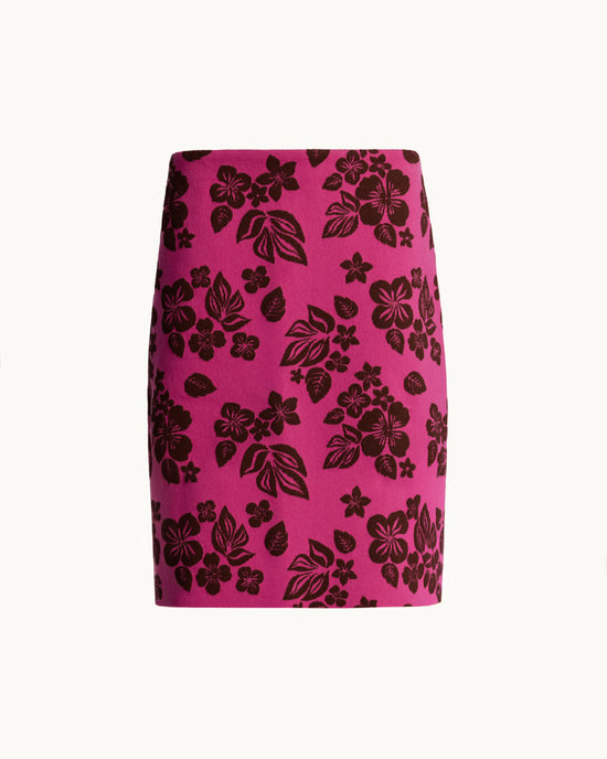 Ava Skirt in Fuchsia/Mahogany Floral