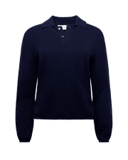 Long Sleeve Brooke Polo in Navy