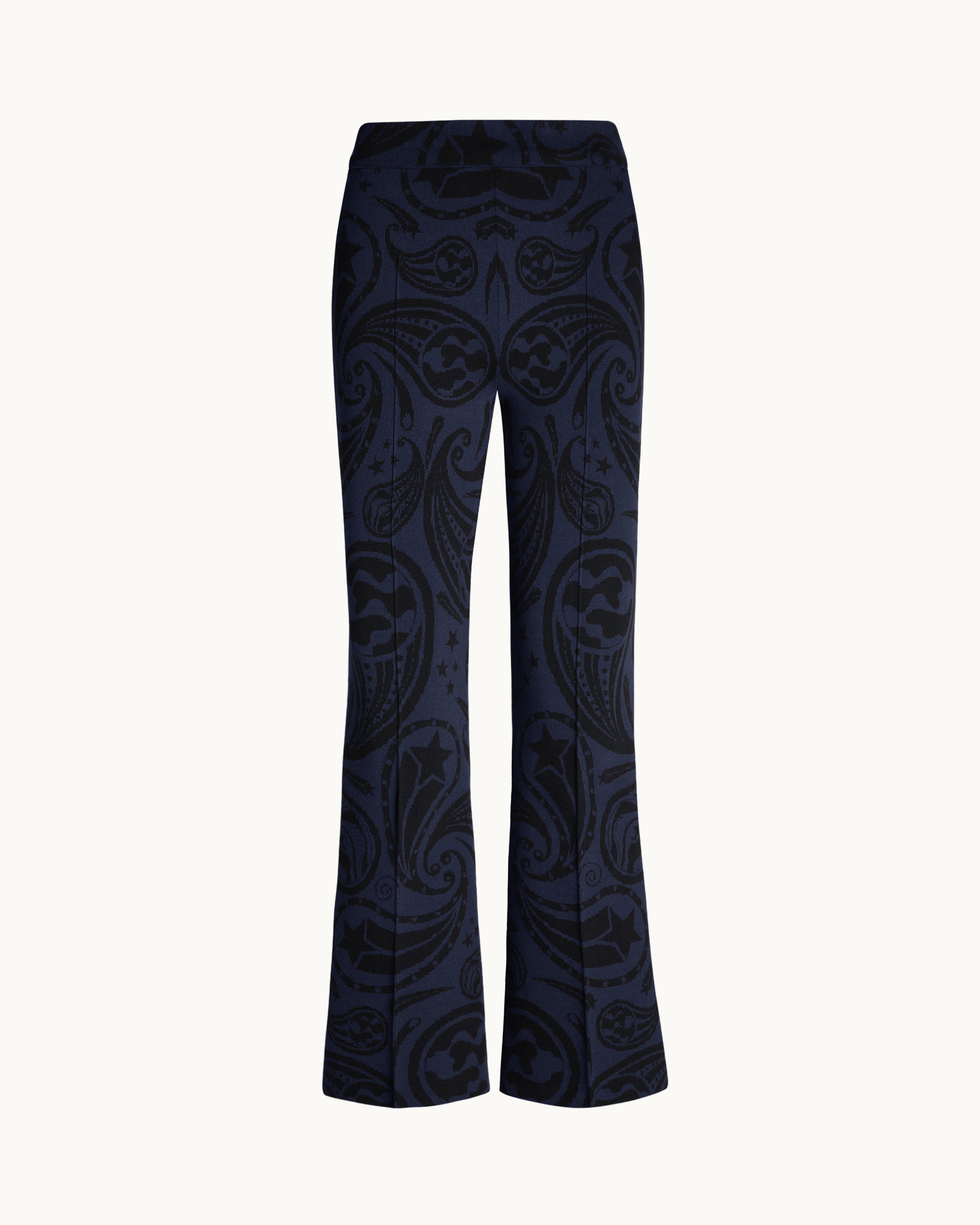 Kick Pant in Navy/Black Cosmic Paisley