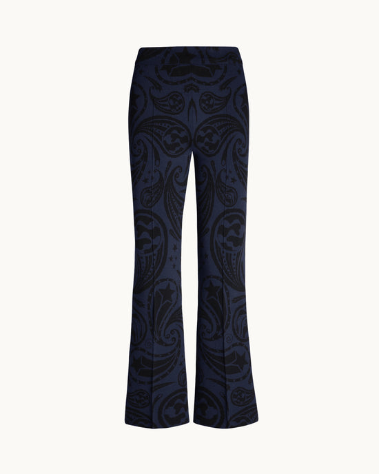 Kick Pant in Navy/Black Cosmic Paisley