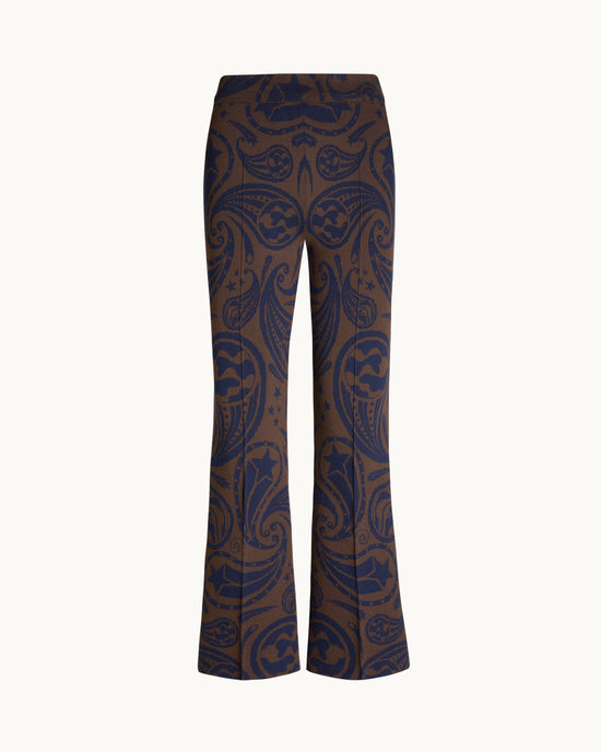 Kick Pant in Chocolate/Navy Cosmic Paisley