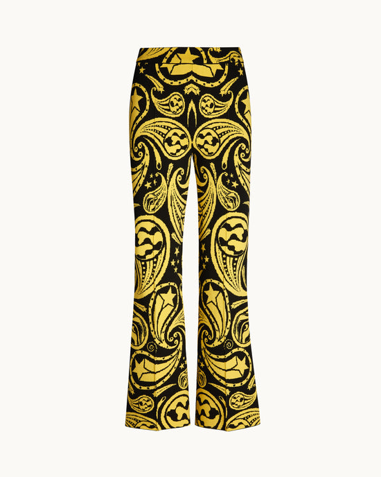 Kick Pant in Black/Yellow Cosmic Paisley