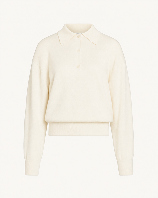 Elyse Oversized Polo in Ivory
