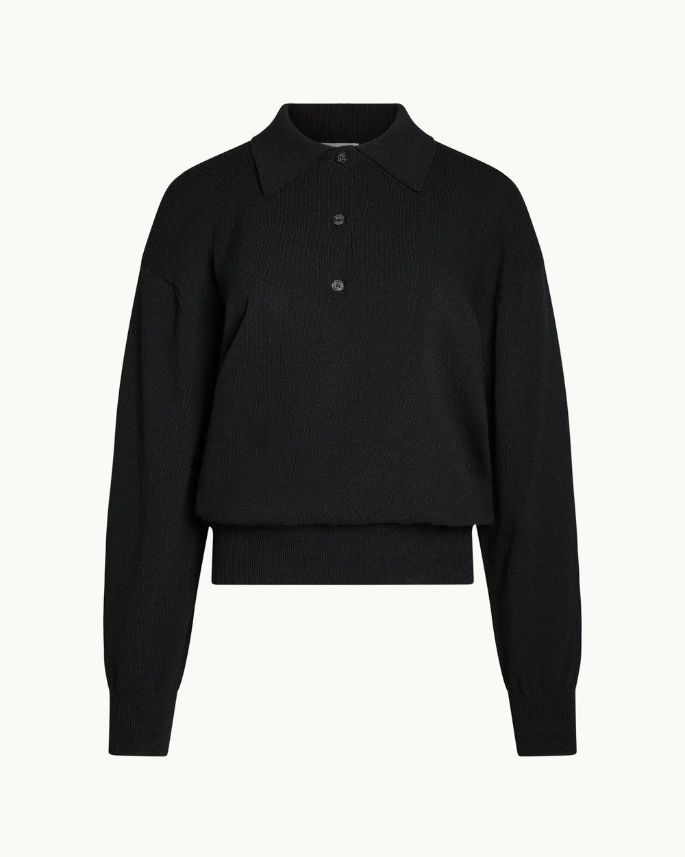 Elyse Oversized Polo in Black