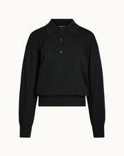 Elyse Oversized Polo in Black