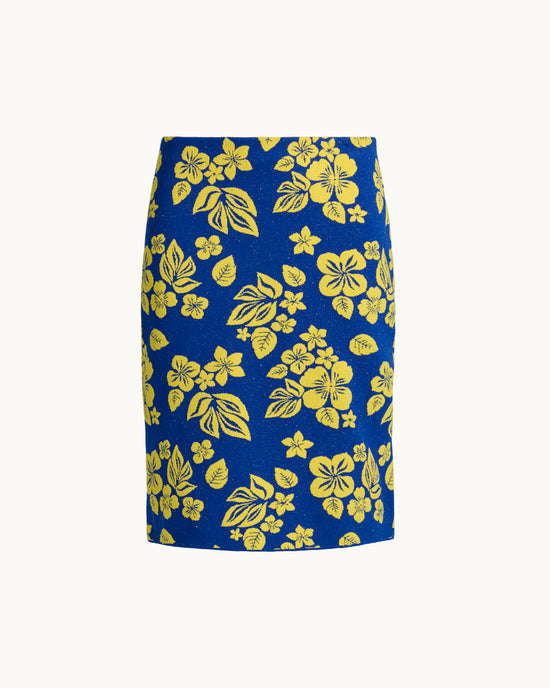 Ava Skirt in Royal/Yellow Floral