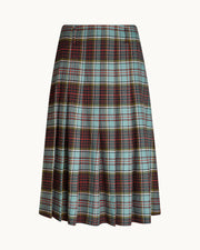 Floren Plaid Skirt in Sage/Red Combo