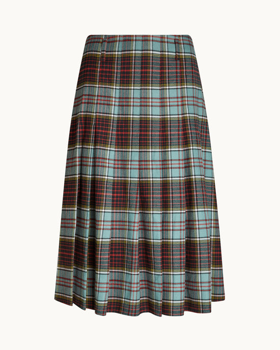 Floren Plaid Skirt in Sage/Red Combo