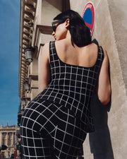 Inna Top in Charcoal Windowpane