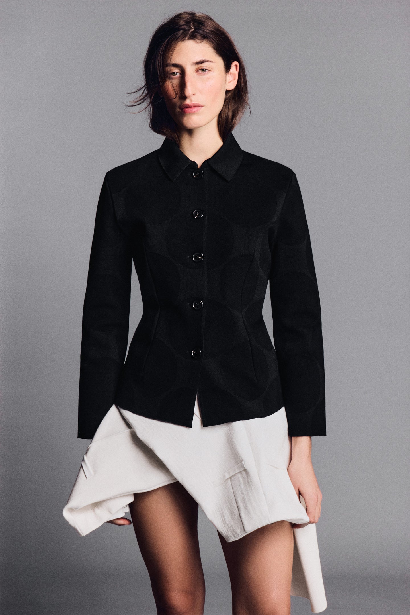 Oliver Jacket in Black Big Dot