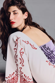 Scroll Pant in Ivory Combo