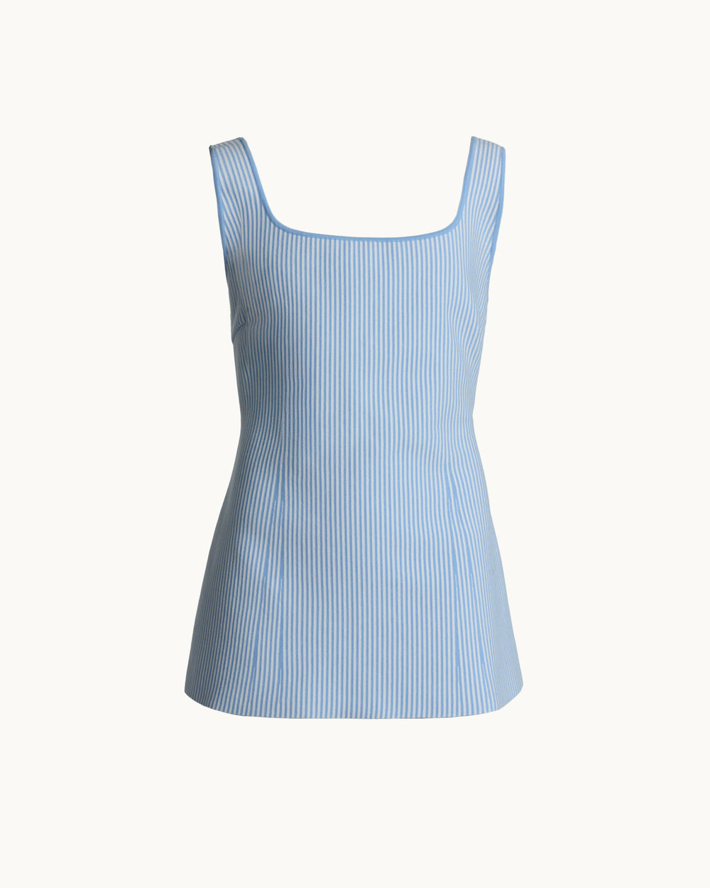 Inna Top in Pale Blue Seersucker