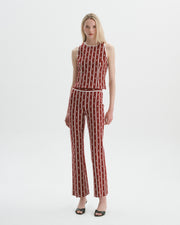 Sara Top in Merlot/Ivory Arrow Stripe