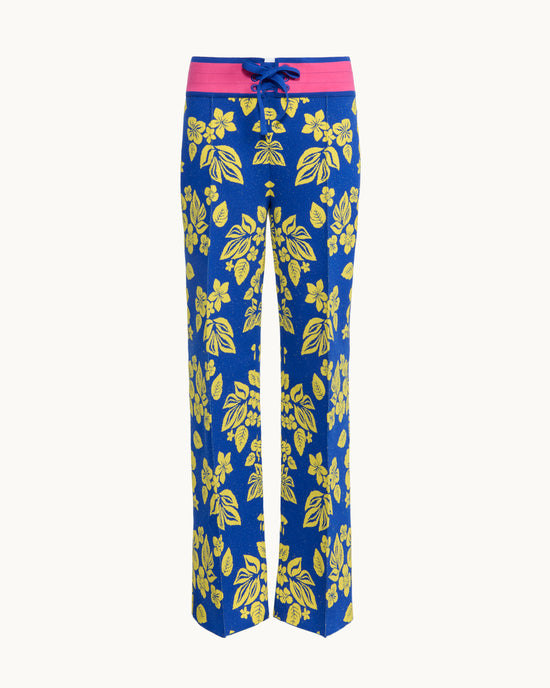 Lane Pant in Royal/Yellow Floral