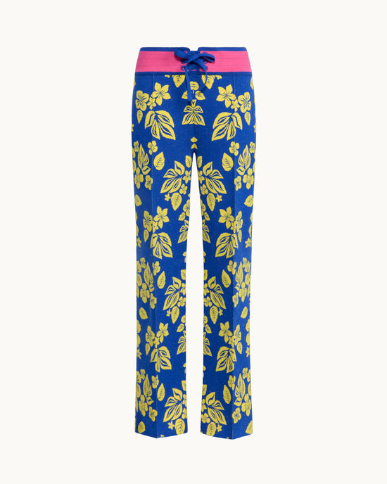 Lane Pant in Royal/Yellow Floral