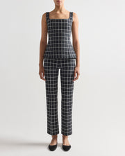 Louis Pant in Charcoal Windowpane