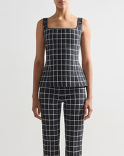 Inna Top in Charcoal Windowpane