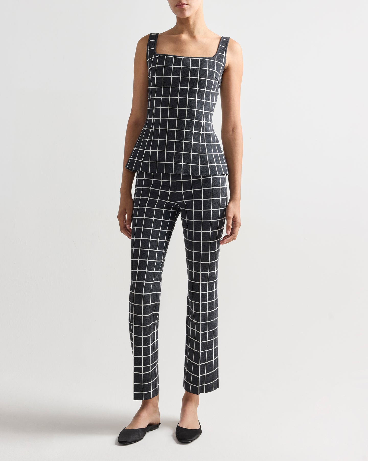 Louis Pant in Charcoal Windowpane