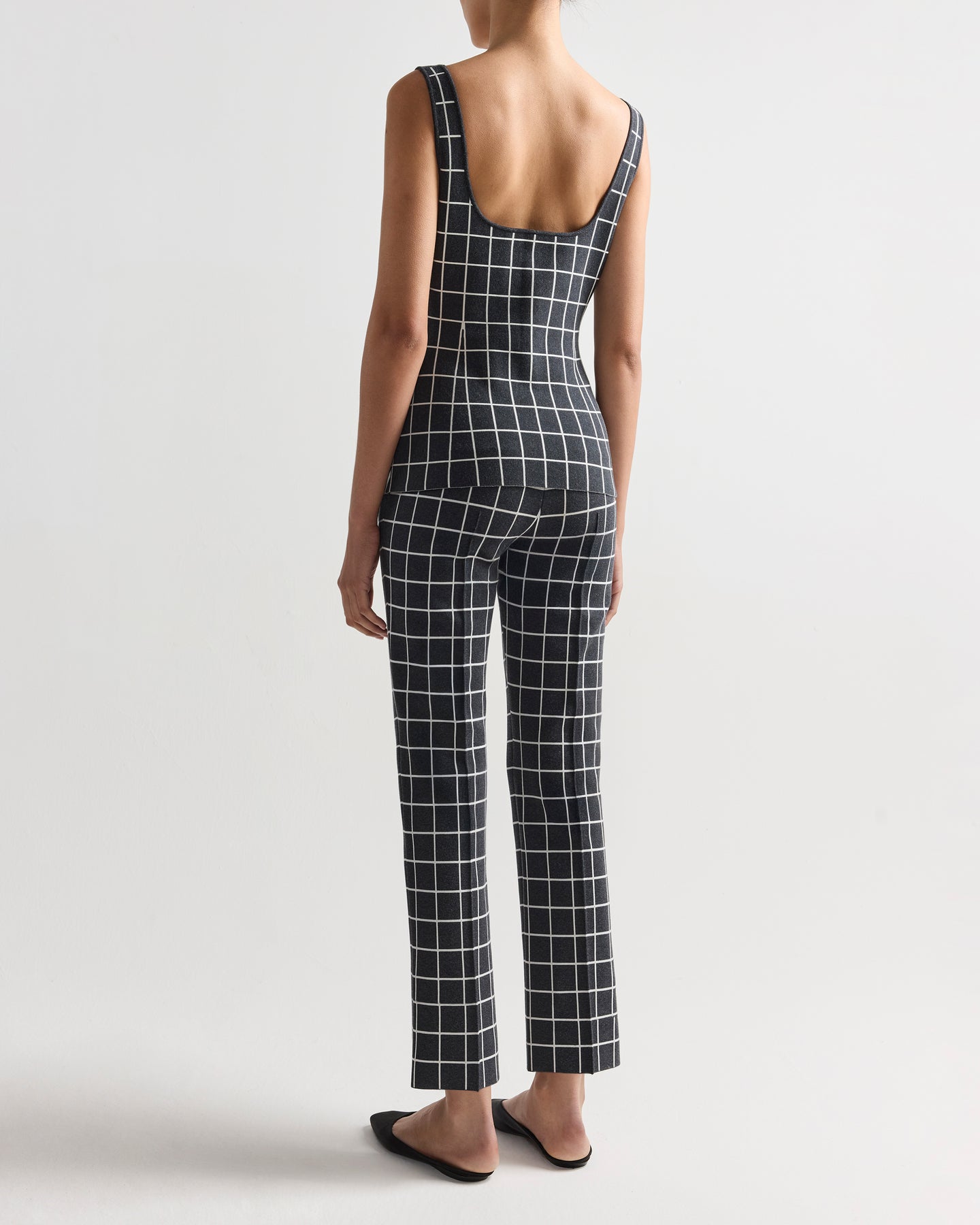 Inna Top in Charcoal Windowpane