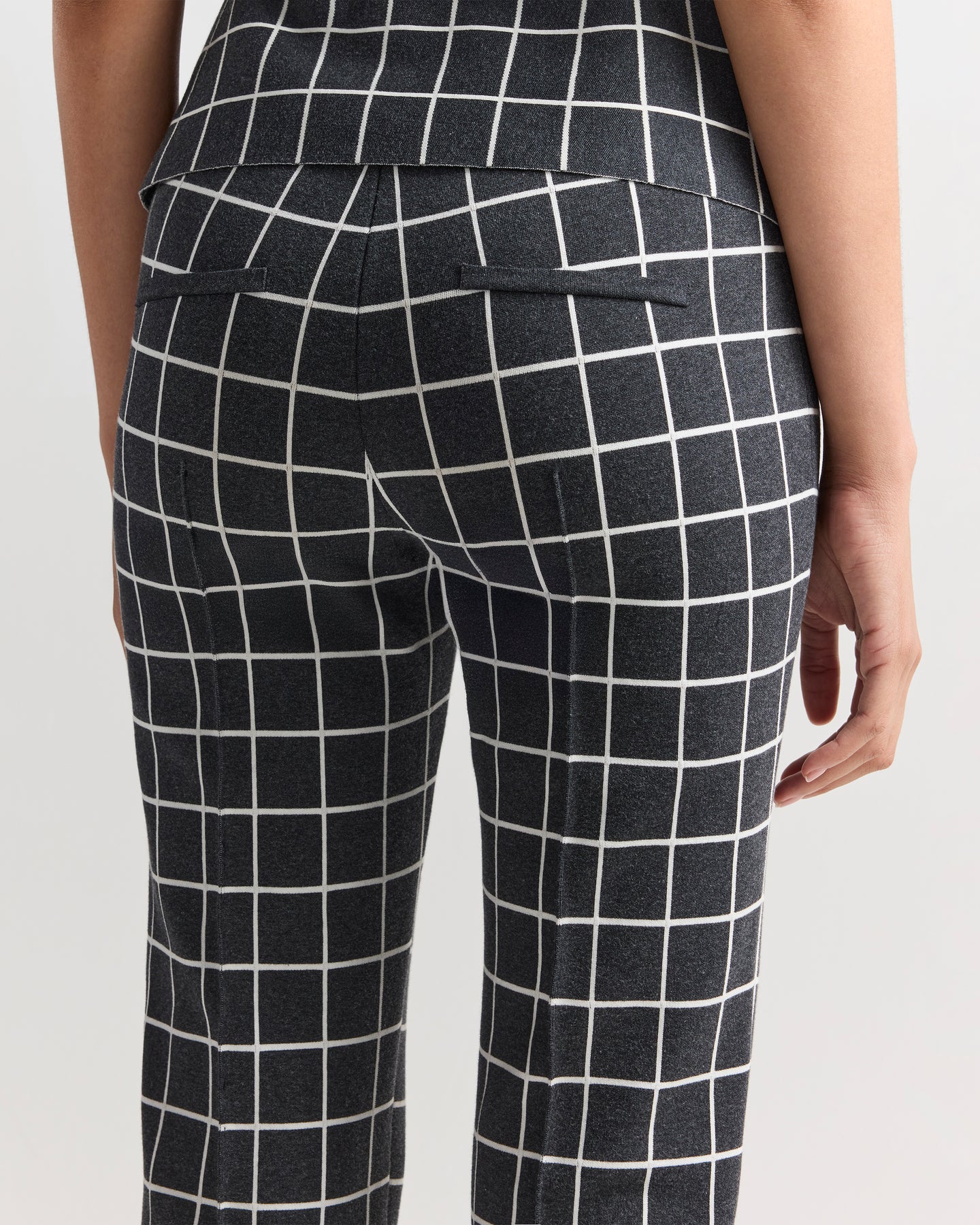 Louis Pant in Charcoal Windowpane