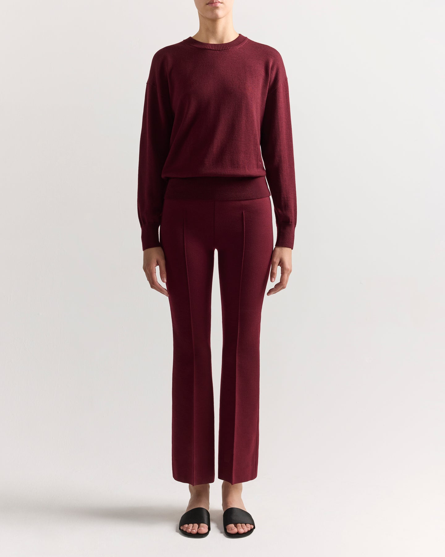 Merino Kick Pant in Wine