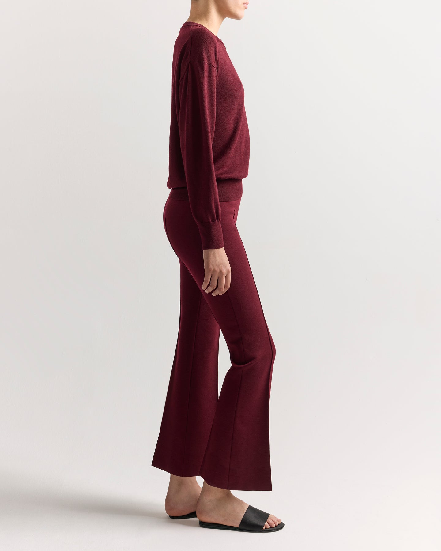 Merino Kick Pant in Wine