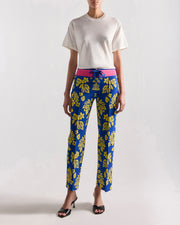 Lane Pant in Royal/Yellow Floral