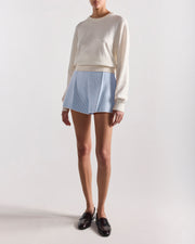 Camilla Short in Pale Blue Seersucker