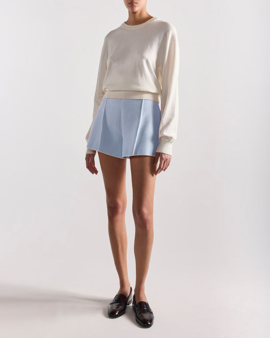 Camilla Short in Pale Blue Seersucker