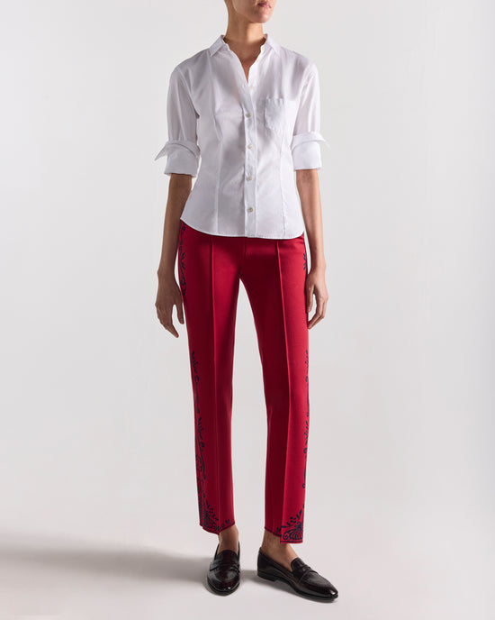 Scroll Pant in Dark Red Combo