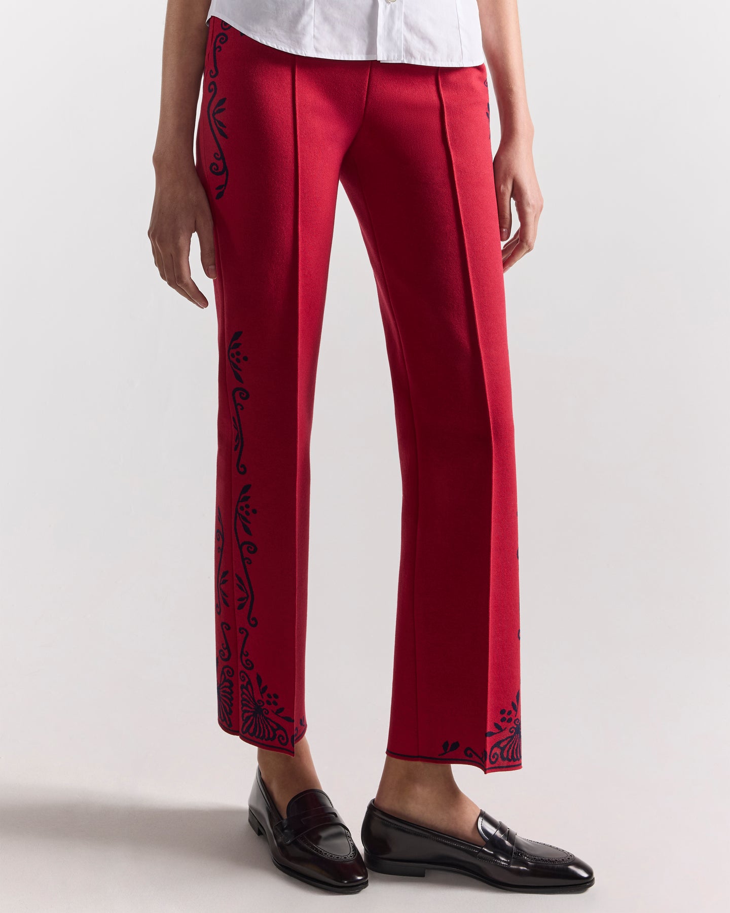Scroll Pant in Dark Red Combo
