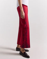 Scroll Pant in Dark Red Combo