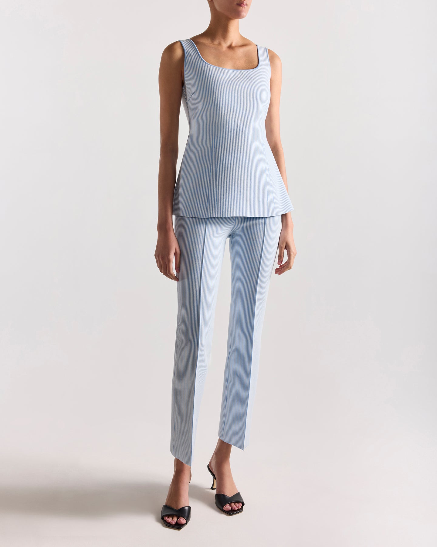 Kick Pant in Pale Blue Seersucker