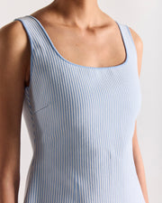 Inna Top in Pale Blue Seersucker