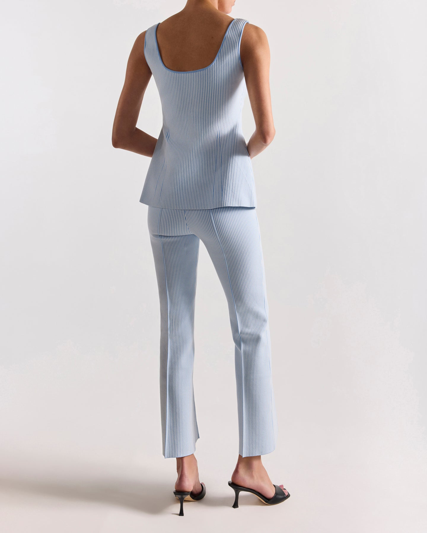 Kick Pant in Pale Blue Seersucker