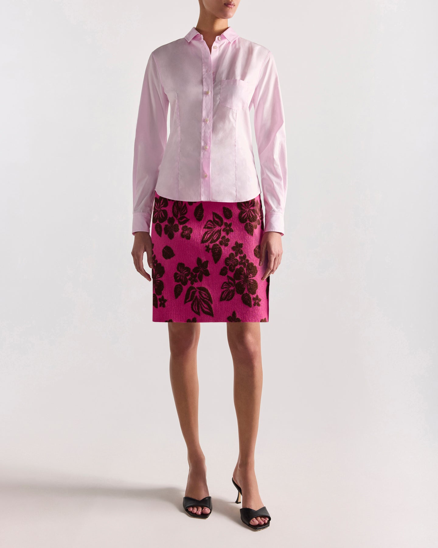 Ava Skirt in Fuchsia/Mahogany Floral