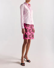 Ava Skirt in Fuchsia/Mahogany Floral