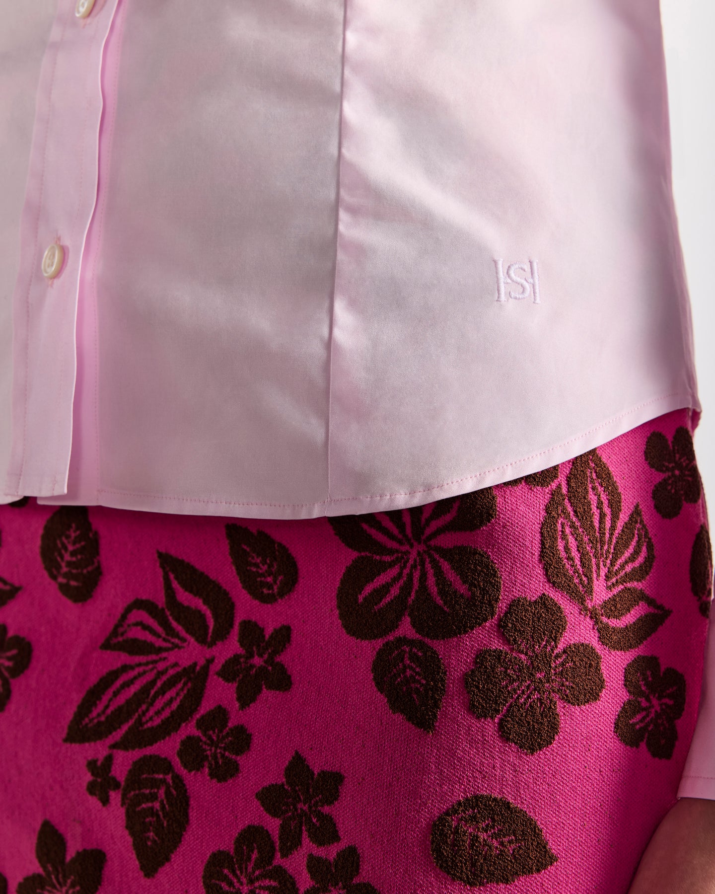 Ava Skirt in Fuchsia/Mahogany Floral