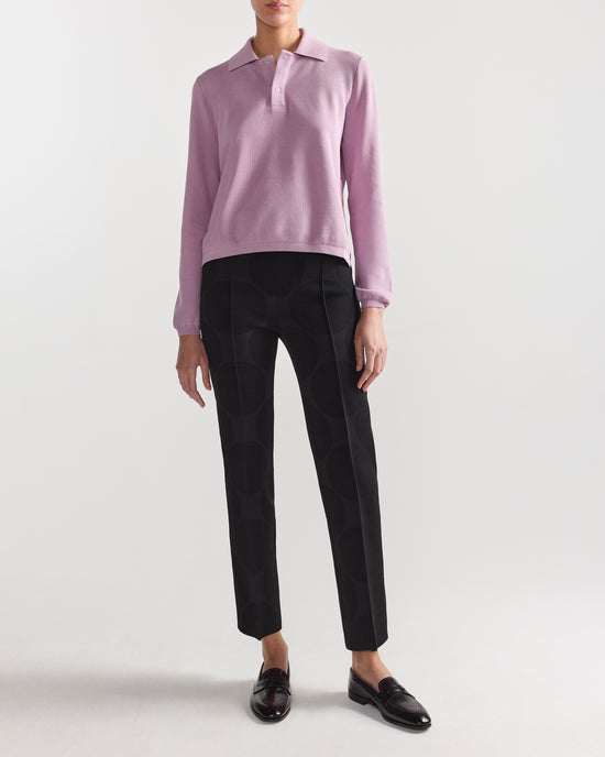 Long Sleeve Brooke Polo in Lilac