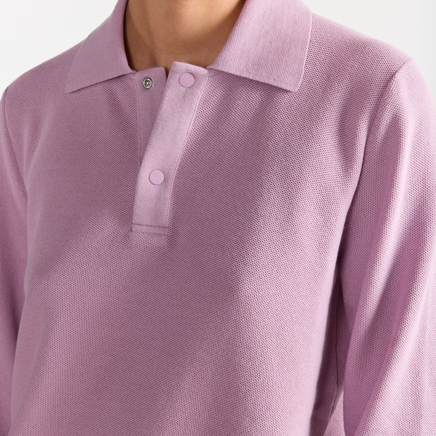 Long Sleeve Brooke Polo in Lilac
