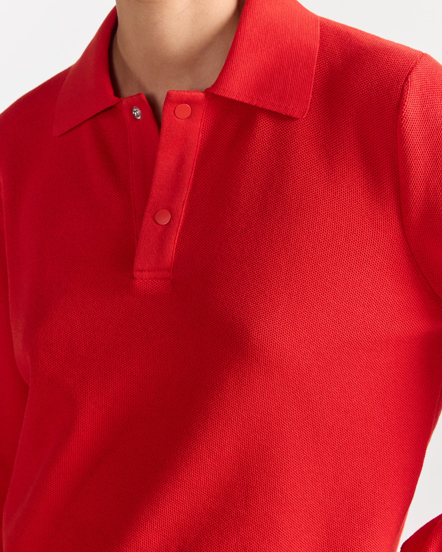 Long Sleeve Brooke Polo in Red