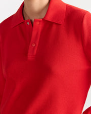Long Sleeve Brooke Polo in Red