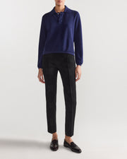 Long Sleeve Brooke Polo in Navy