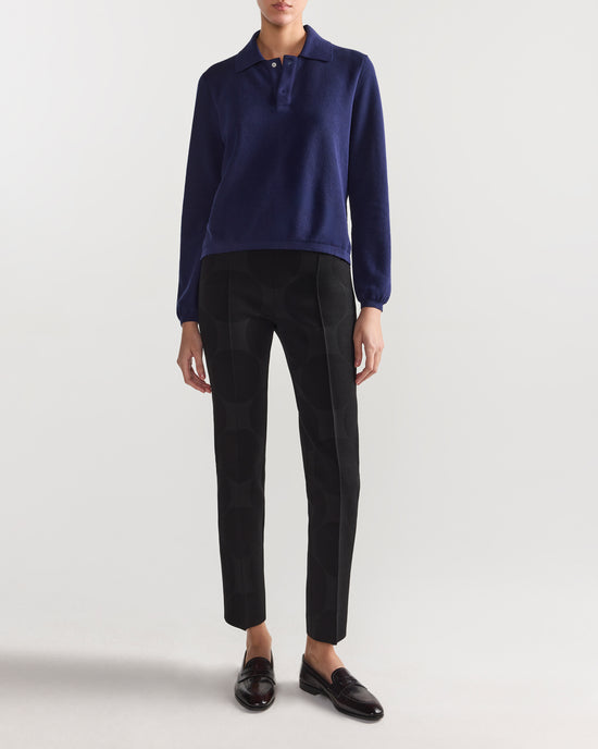 Long Sleeve Brooke Polo in Navy