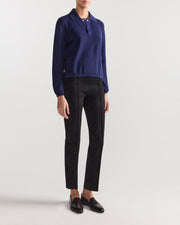 Long Sleeve Brooke Polo in Navy