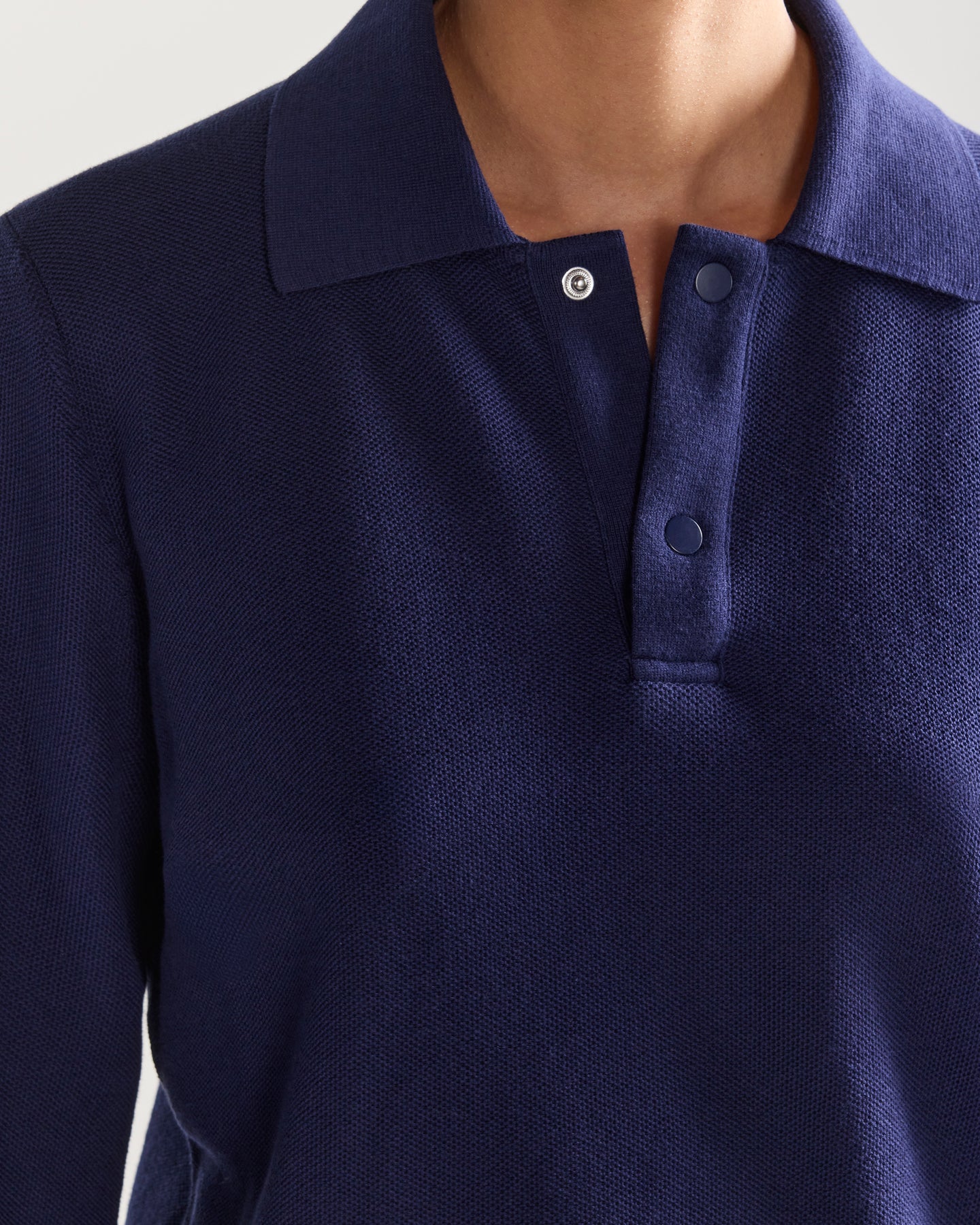 Long Sleeve Brooke Polo in Navy