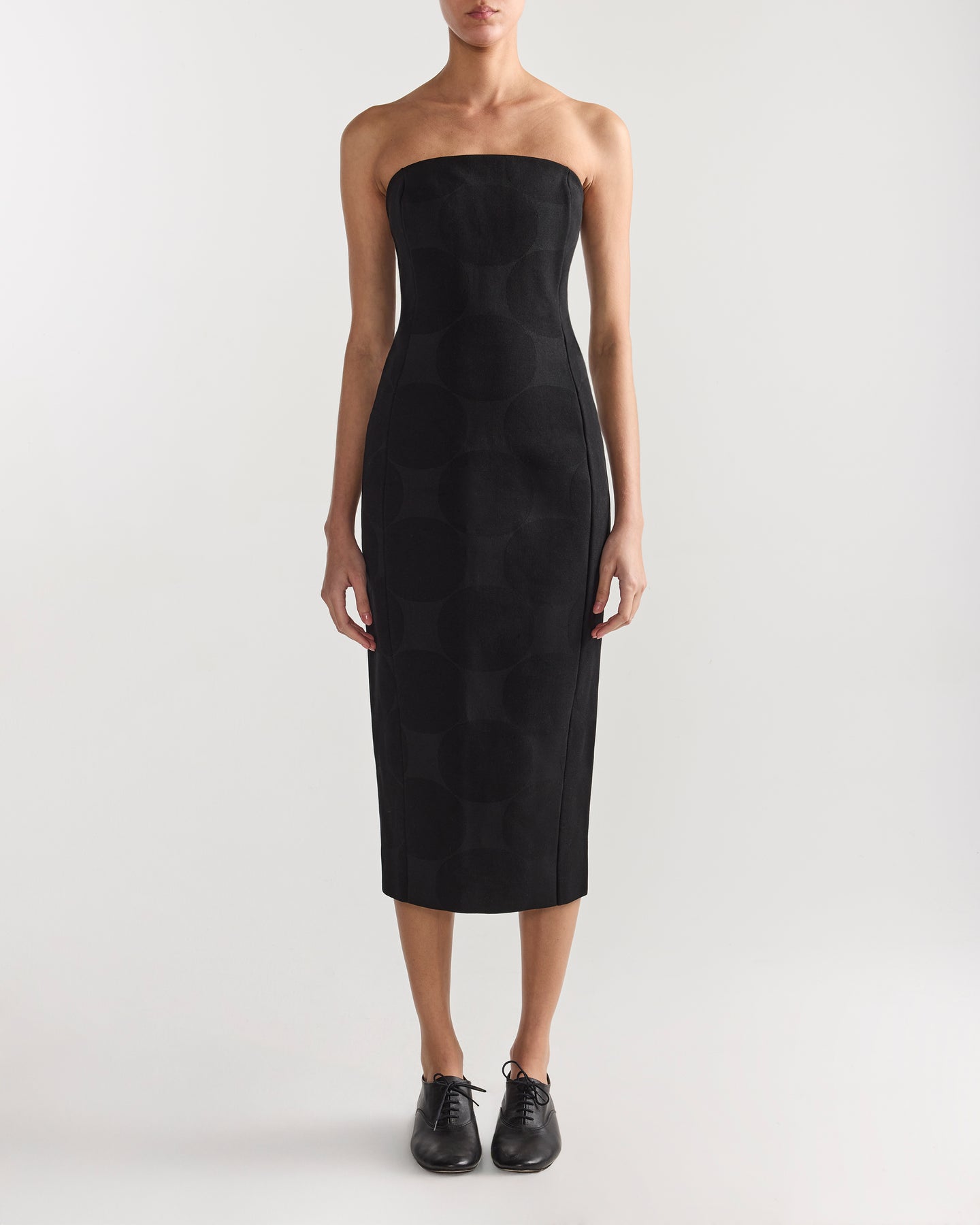 Stella Dress in Black Big Dot