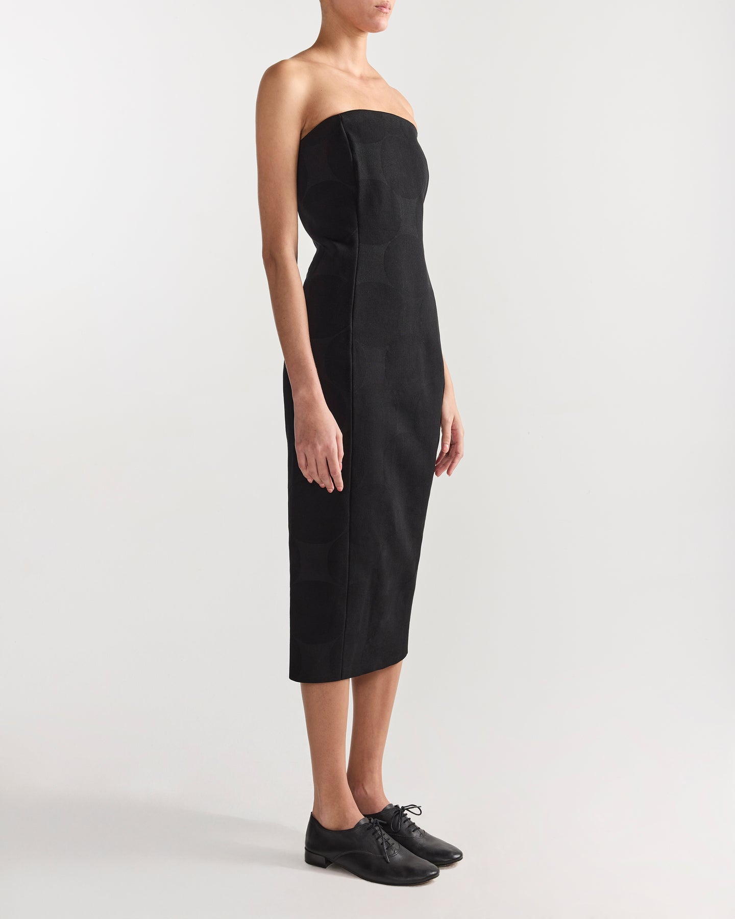 Stella Dress in Black Big Dot