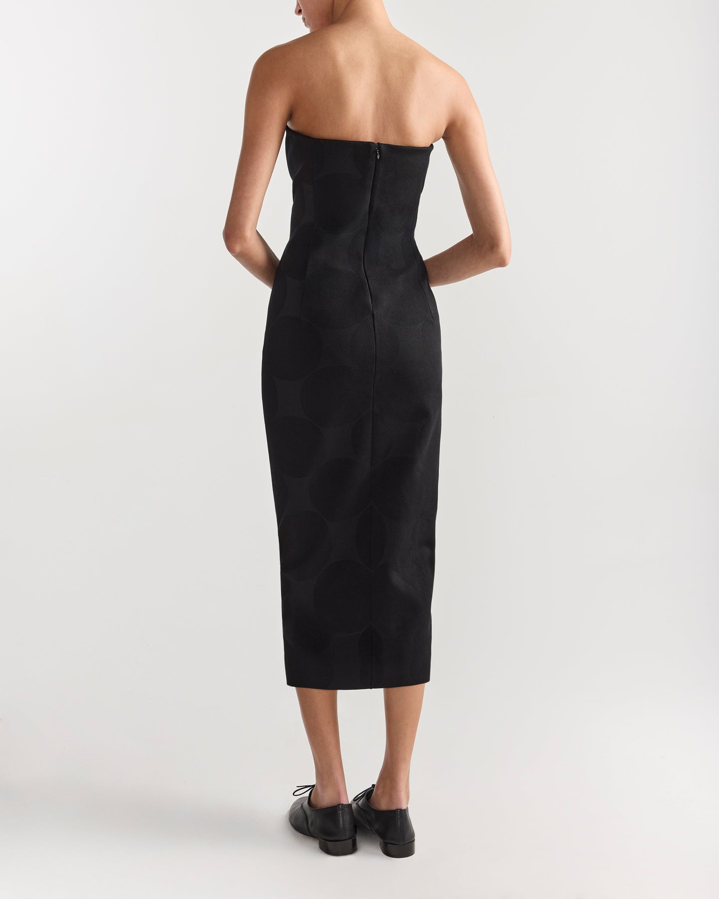 Stella Dress in Black Big Dot